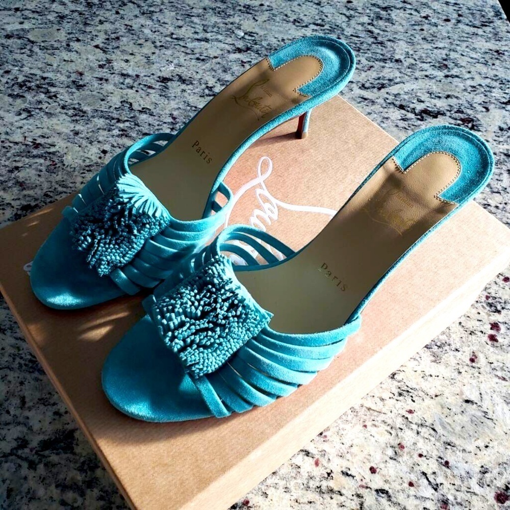 New Christian Louboutin Belbrossa Suede Mule Size 39.5